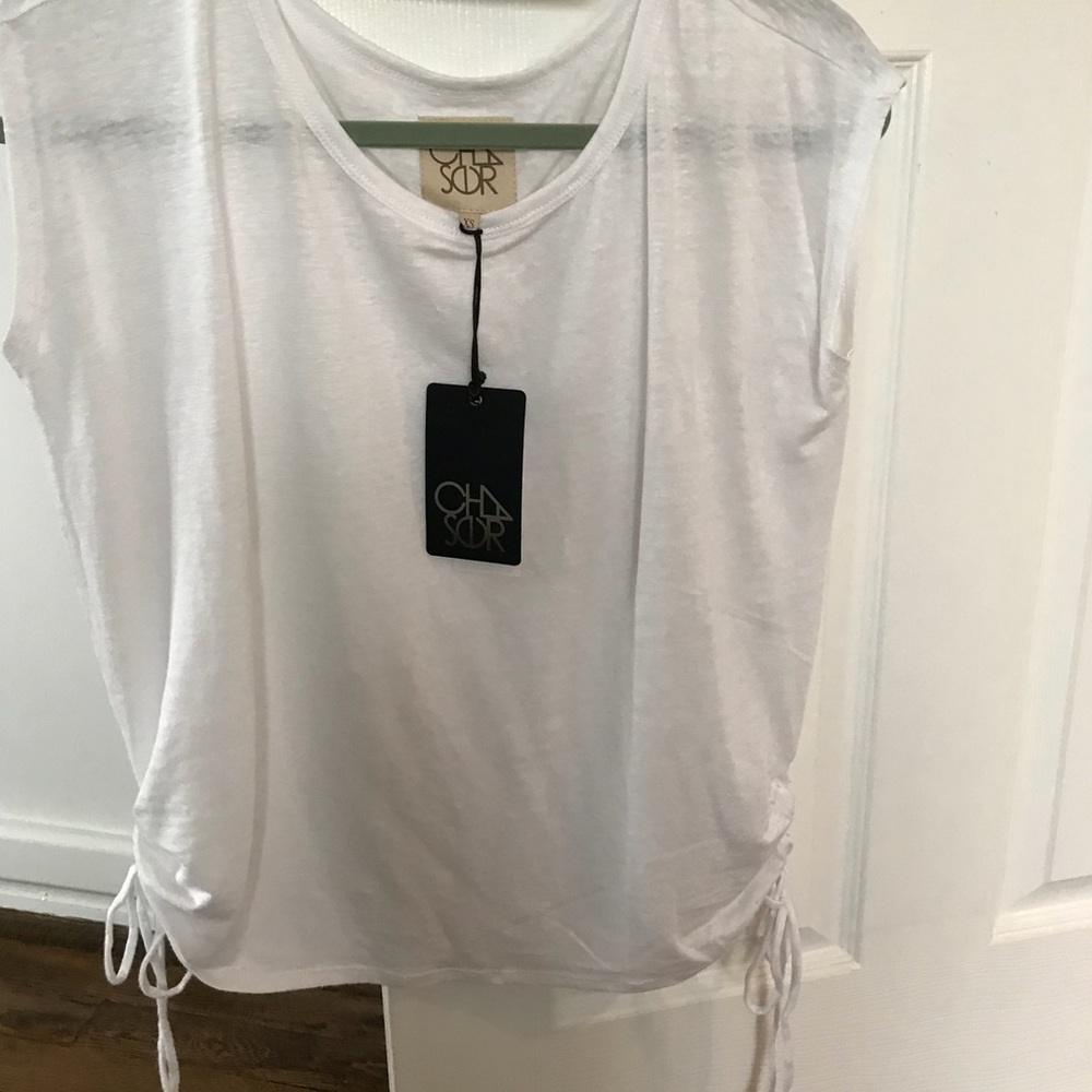Chaser white drawstring side shirt